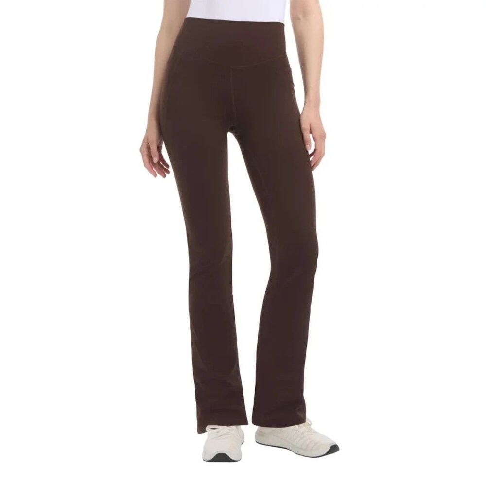 Jockey Moisture Wicking Yoga Pants Brown Side Pocket Active Women’s Large